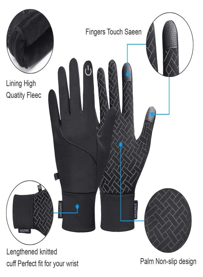 WDZREE Winter Gloves for Men Women Thermal Touch Screen Water Resistant Windproof Anti Slip Palm Warm Glove for Cycling Running Biking Driving Hiking - Image 3